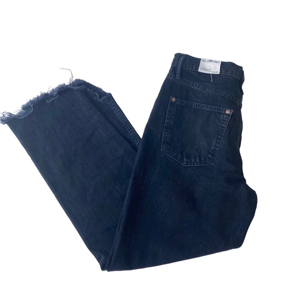 NWT We The Free Black Denim Jeans Tapered Baggy High-Rise Ladies 28 Boyfriend - Picture 2 of 4